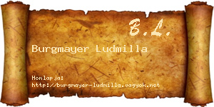 Burgmayer Ludmilla névjegykártya